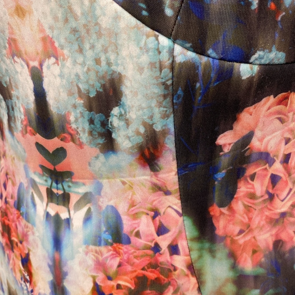 Nicole Miller Fitted Sheath Dress Abstract Floral Print Size 6 - Picture 6 of 14